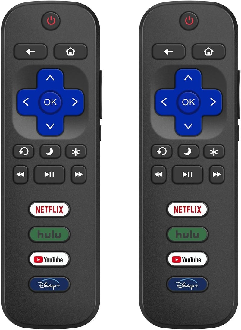 Nettech (Pack of 2) Replacement for Roku TV Remote Control, Compatible with TCL Roku/Hisense Roku/Onn Roku/Roku Built-in Smart TVs. (Not Compatible with Roku Sticks or Box). 1 Year Warranty. - Image 1